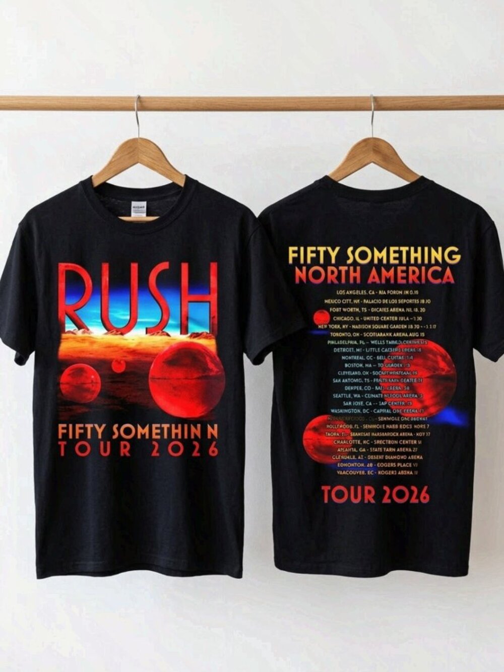 Rush Fifty Something Tour 2026 Spheres Graphic Band T-shirt Unisex Reprint